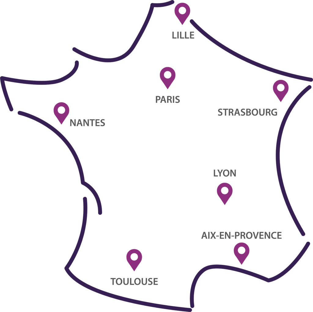 Carte de France des implantations Cris Réseaux